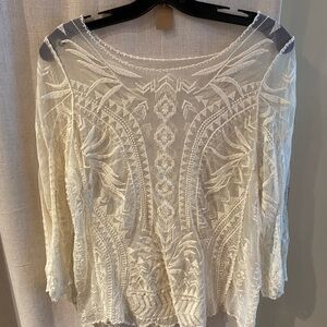 Elegant Cream Lace Women's Top